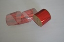 Ribbon Plastic w Punctured Holes 3.5 Inch X 500 Yd -  Red