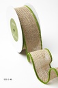 Ribbon Wired Burlap W/Colored Edge 2 Inch X 10 Yd -  Parrot Green