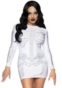 Spandex Rhinestone Skeleton Women White Costume Scary & Villains