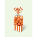 Striped Cello Party Bag 10/pk (10 3/4" x 3 3/8") - Orange Peel Circus