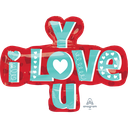 Supershape Foil Balloon - I Love You Type Valentine