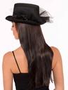 Top Hat-W/Ruffle & Netting-Blk