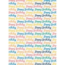 Wrapping Sheet (26x19) Inches-Happy Birthday Script