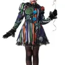 Neon Nightmare Clown Girls Costume Boys Child