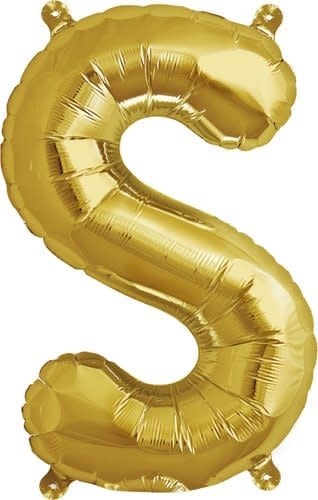 [00401364] 16 inch Foil Balloon golden Foil Balloon Letter S