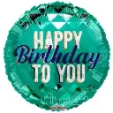 18 inch PR BIRTHDAY TO YOU ON GREEN balloons