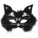 Transparent Black Cat Mask