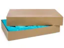 Box - Recycled Kraft 2 piece Apparel  -Kraft interior/Varnished pinstripe exterior (24x14x4)