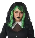CUTE N CRAFTY WIG  BLACK/GREEN