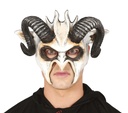 White Half Mask With Horns Hq