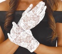 Gloves, Openwork, 22 Cm, White
