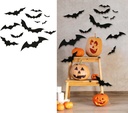 12 Black Silhouettes Bat 10 To 30 Cms, Pvc