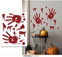 Bloody Handprints Sticker, Glitter Effect, 30x40 Cm