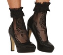 Short Black Lace Socks, Adults
