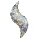 28 Inch Mylar Balloon Curve Mini Silver Holographic