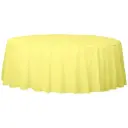 84" Round Plastic Table Cover - Light Yellow 