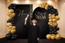 Grand Graduation Backdrops with Balloon Garland