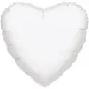 S15 Opaque White Heart Foil Balloon 18In