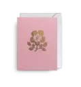 Mini Card (9X12)cm-Gold Flower on Pink