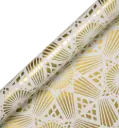 Starsky Christmas Decorative Gold Foiled Roll Wrap, 3 Metres
