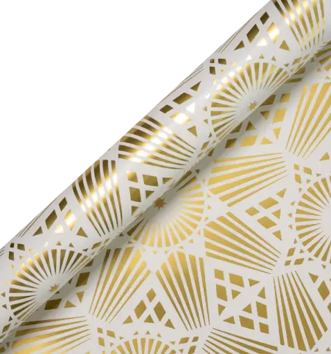 [LD-RW2461] Starsky Christmas Decorative Gold Foiled Roll Wrap, 3 Metres