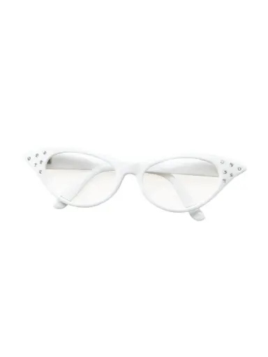[RU-BA142W] 1950s White Women's Costume Glasses