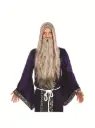Long Grey Adult Wizard Costume Wig and Beard Set