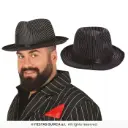 Black Pinstripe Gangster Fedora Hat