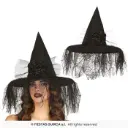 Witch Hat with Flower & Veil