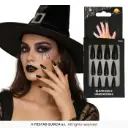 Black Press-On Nails with Glue, Set of 12