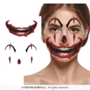 Clown Face Temporary Tattoo, 14x30 cm