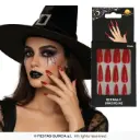 Red Press-On Nails with Glue, Set of 12