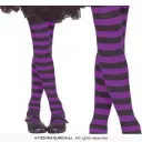 Kids Purple Striped Tights