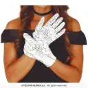 Silver Sequin Gloves, 22 cm - High Quality