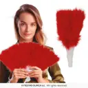 Red Feather Fan, 16 Blades
