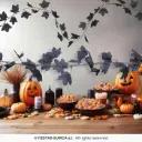 Black Leaves Garland, 180 cm