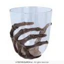 Clear Shot Glass with Black Skeleton Hand, 9.5 cm