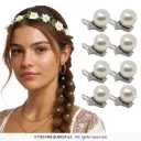 Pearl Hair Clips, Set of 8