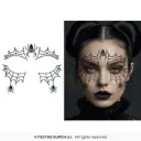 Black Spider Web Face Jewels, Self-Adhesive (13x15 cm)