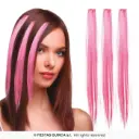 Pink Clip-In Hair Extensions, Set of 3 (50 cm)