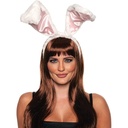 Pink & White Bunny Ears and Tail Set