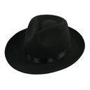 Classic Black Fedora Hat - Adult