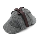 Grey Sherlock Holmes Deerstalker Hat - Adult